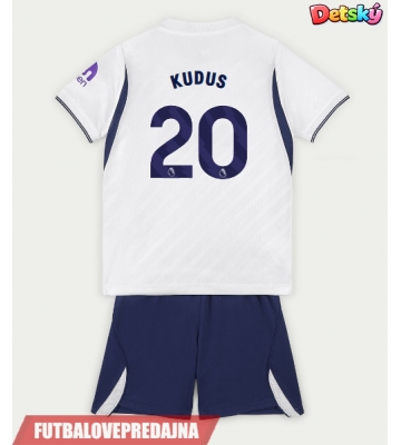 Lacne Dětský Futbalové dres Tottenham Hotspur Mohammed Kudus #20 2026-27 Krátky Rukáv - Domáci (+ trenírky)